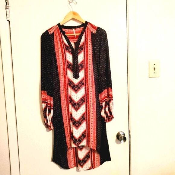 Free People Navy Boho Low-High Dress Size XS - Picture 2 of 9